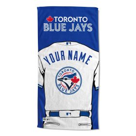 [Personalization Only] OFFICIAL MLB Jersey Personalized Beach Towel - Toronto Blue Jays