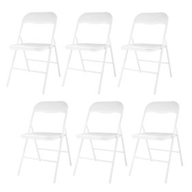 Folding and Stackable Chair Set, 6 Pack for Wedding, Picnic, Fishing and Camping, White