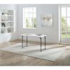 4 Foot Adjustable Height Folding Plastic Table, Indoor Outdoor White Granite