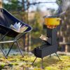 9.44"D x 17"W x 21.3"H Camping rocket stove