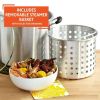 Aluminum 32 Quart Steamer Pot with a 21 Quart Steamer Basket and Glass Lid/Multipots 2 Count