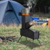 9.44"D x 17"W x 21.3"H Camping rocket stove