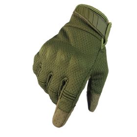 Men Riding Gloves Cycling Bike Full Finger Motos Racing Gloves Antiskid Screen Touch Outdoor Sports Tactical Gloves Protect Gear (Color: Green)