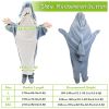 Wearable Shark Sleeping Bag Shark Onesie X-XXL Size Soft Comfortable Flannel Blanket With Zipper Suitable For Adult Children Height 4.2FT to 5.5FT